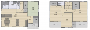 福山市、中古一戸建ての間取り画像です
