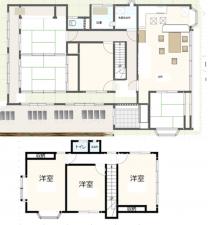 福山市、中古一戸建ての間取り画像です
