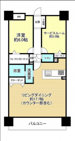 福山市、マンションの間取り画像です