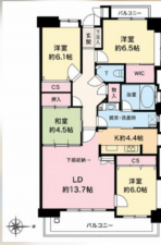 福山市城見町、マンションの間取り画像です