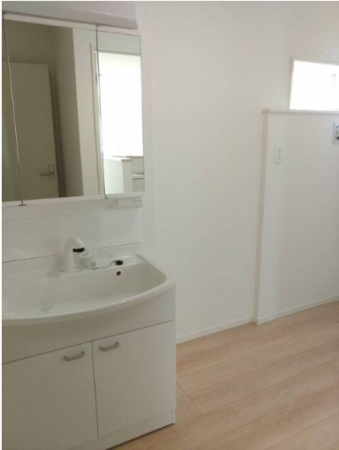 福山市水呑町、新築一戸建ての洗面画像です