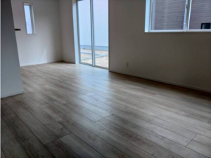 福山市水呑町、新築一戸建ての居間画像です