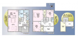 福山市沖野上町、新築一戸建ての間取り画像です