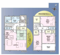 福山市宮前町、新築一戸建ての間取り画像です