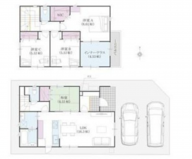 福山市草戸町、中古一戸建ての間取り画像です