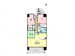 福山市神辺町新道上、マンションの間取り画像です