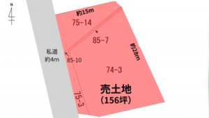 福山市加茂町字上加茂、土地の間取り画像です