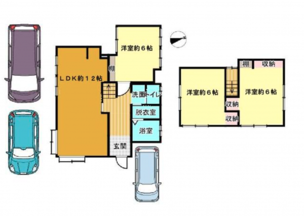 福山市、中古一戸建ての間取り画像です