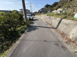 福山市新市町大字戸手、土地の前面道路を含む現地写真画像です