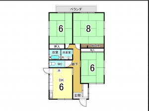 福山市、中古一戸建ての間取り画像です