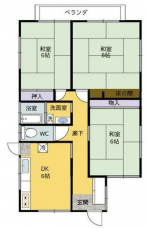 福山市、中古一戸建ての間取り画像です