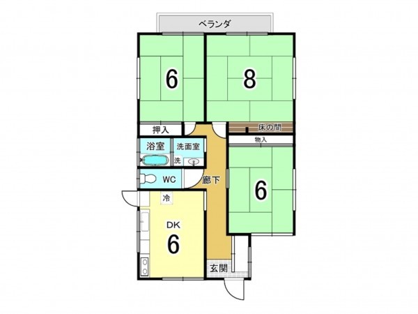 福山市、中古一戸建ての間取り画像です