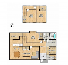 福山市能島、中古一戸建ての間取り画像です