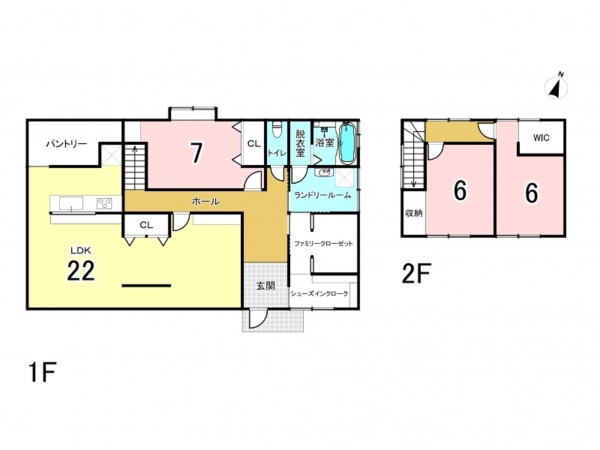 福山市能島、中古一戸建ての間取り画像です