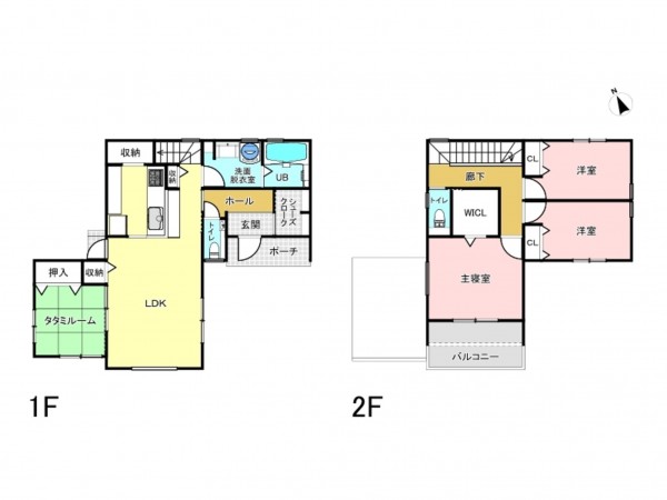 福山市神村町、中古一戸建ての間取り画像です