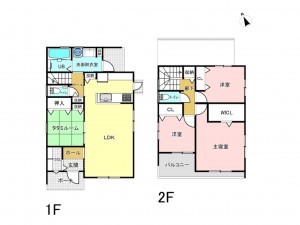 福山市神村町、中古一戸建ての間取り画像です