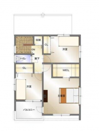 福山市神村町、中古一戸建ての間取り画像です