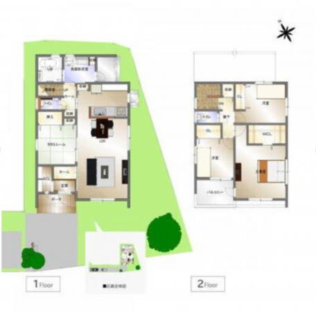 福山市神村町、中古一戸建ての間取り画像です