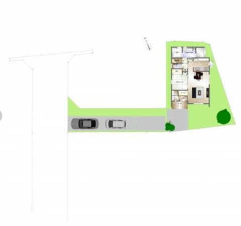 福山市神村町、中古一戸建ての間取り画像です