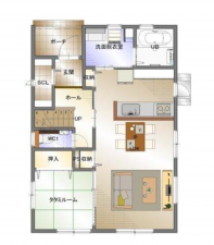 福山市神村町、中古一戸建ての間取り画像です