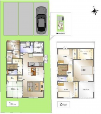 福山市神村町、中古一戸建ての間取り画像です