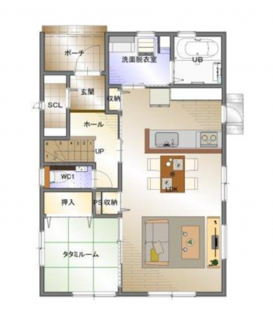 福山市神村町、中古一戸建ての間取り画像です