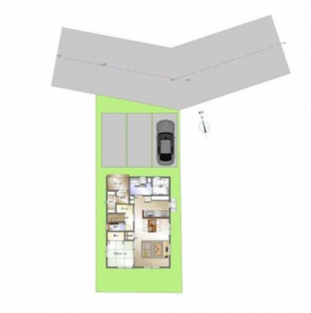 福山市神村町、中古一戸建ての間取り画像です