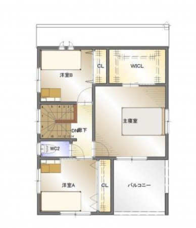 福山市神村町、中古一戸建ての間取り画像です