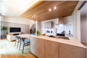 福山市南本庄、新築一戸建てのキッチン画像です