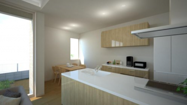 福山市多治米町、新築一戸建てのキッチン画像です