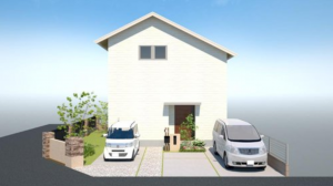 福山市東川口町、新築一戸建ての完成予想図（外観）画像です