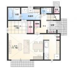 福山市東川口町、新築一戸建ての間取り画像です