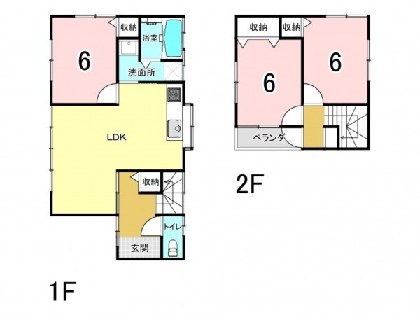 福山市東深津町、中古一戸建ての間取り画像です