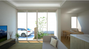 福山市多治米町、新築一戸建ての居間画像です