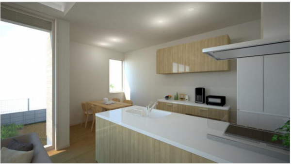 福山市多治米町、新築一戸建てのキッチン画像です