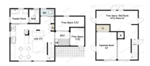 福山市加茂町字中野、中古一戸建ての間取り画像です