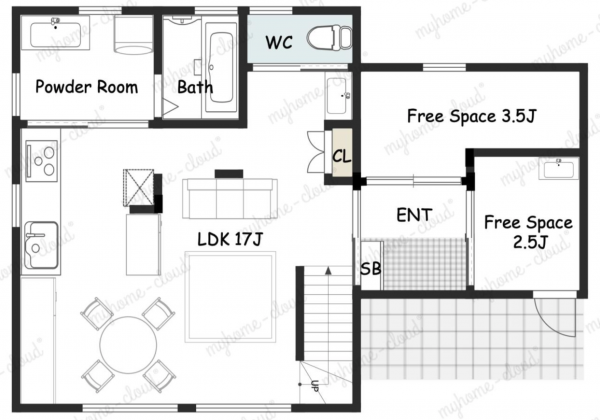 福山市加茂町字中野、中古一戸建ての間取り画像です