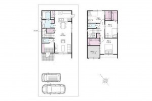 福山市千代田町、新築一戸建ての間取り画像です
