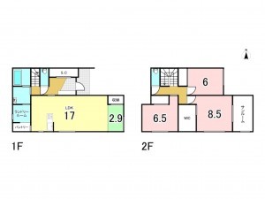 福山市南蔵王町、新築一戸建ての間取り画像です