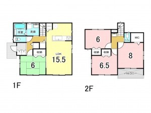 福山市日吉台、新築一戸建ての間取り画像です