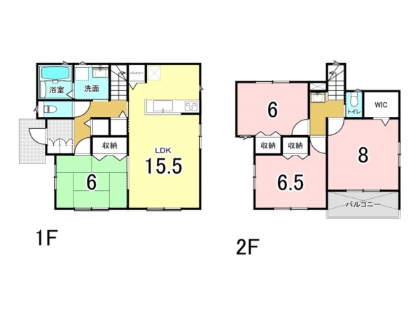 福山市日吉台、新築一戸建ての間取り画像です