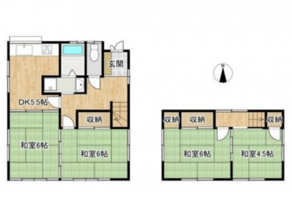 福山市千田町、中古一戸建ての間取り画像です