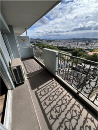 福山市日吉台、マンションのバルコニー画像です