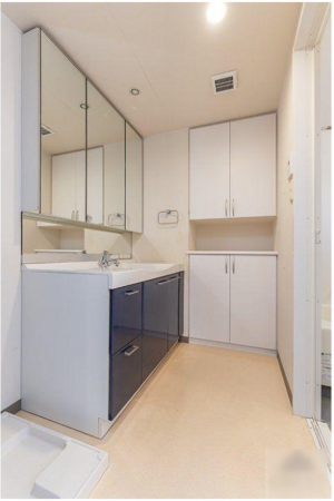 福山市入船町、マンションの洗面画像です