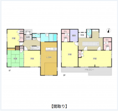 福山市水呑町、中古一戸建ての間取り画像です