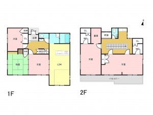 福山市水呑町、中古一戸建ての間取り画像です