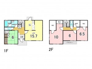 福山市坪生町、中古一戸建ての間取り画像です