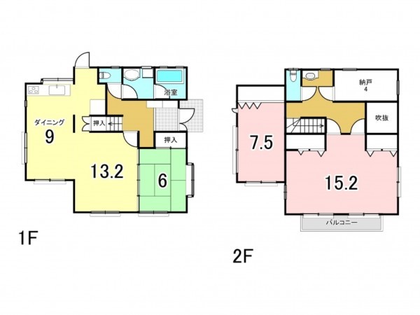 福山市明王台、中古一戸建ての間取り画像です