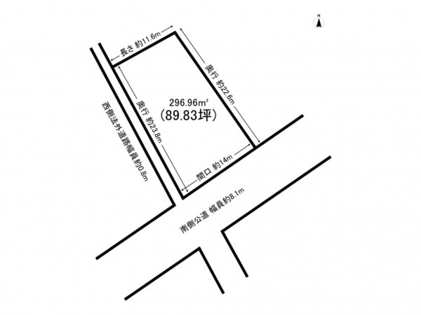 福山市沖野上町、土地の間取り画像です