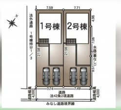 福山市草戸町、新築一戸建ての間取り画像です
